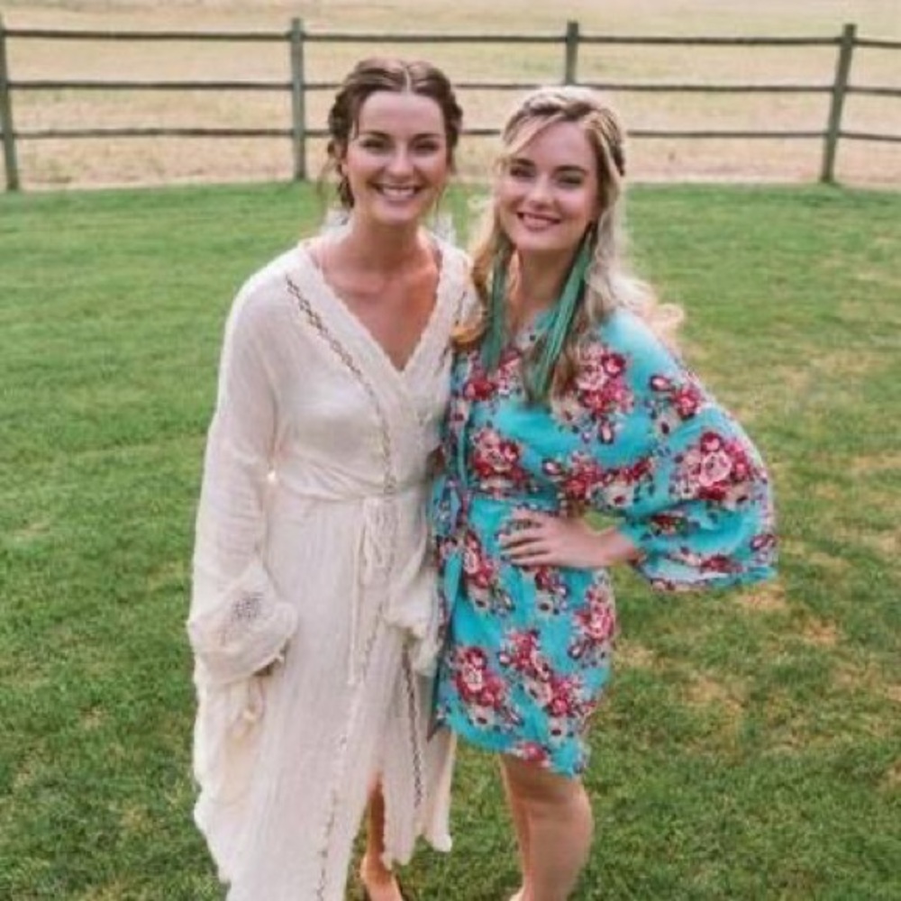 Floral Turquoise Robe